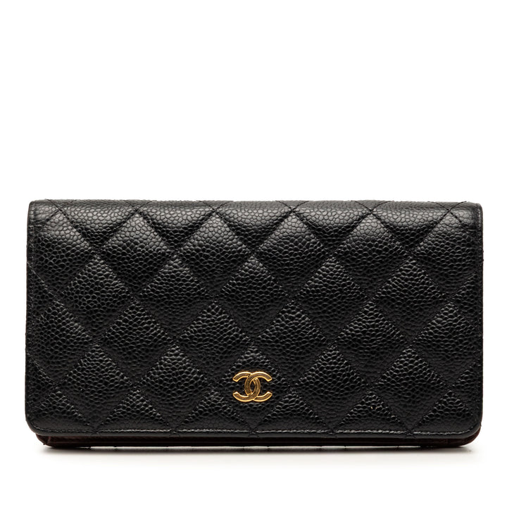 Chanel Matelassé Caviar CC L Yen Portefeuille