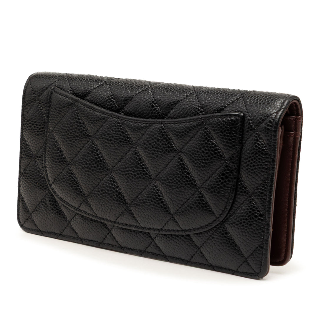 Chanel Matelassé Caviar CC L Yen Portefeuille