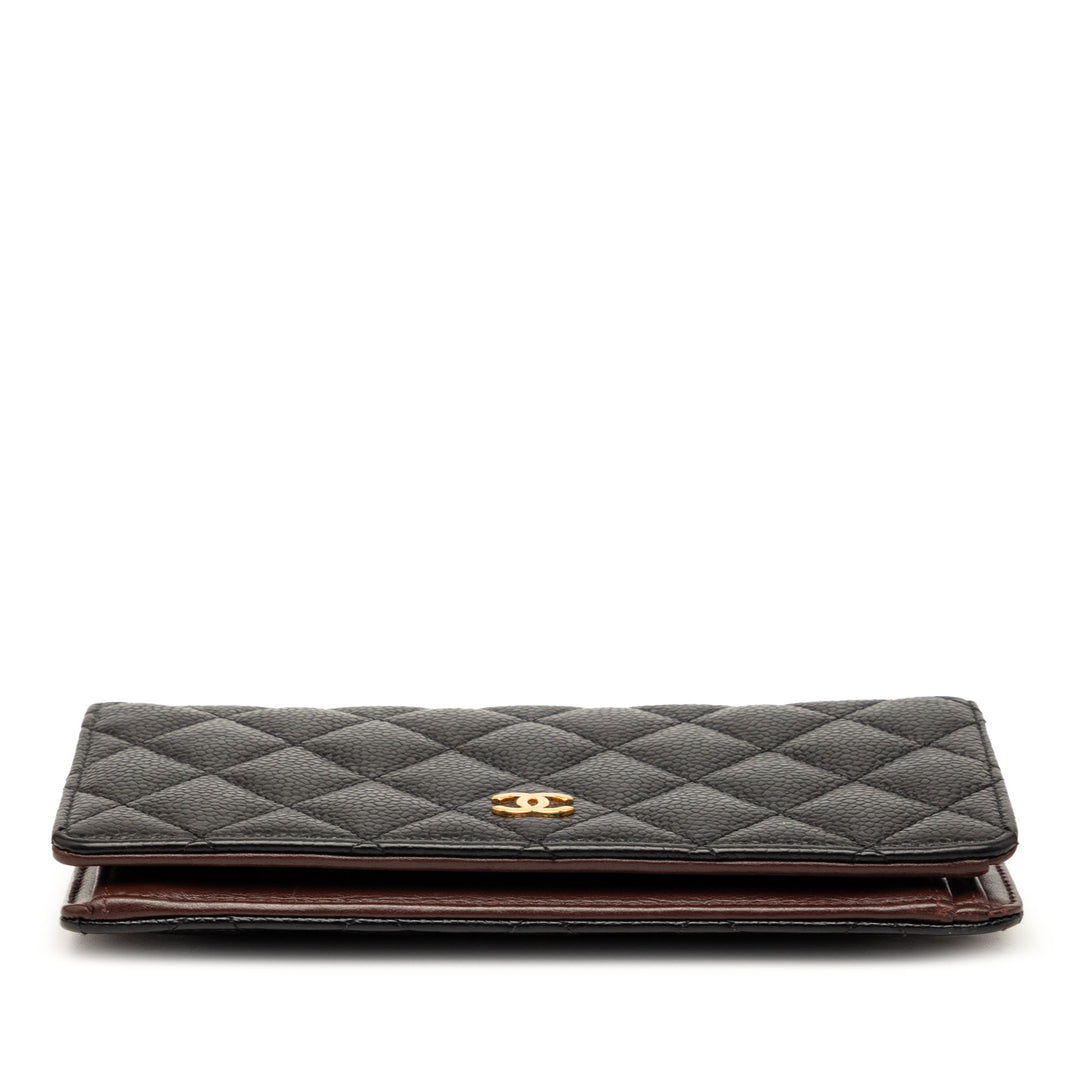 Chanel Matelassé Caviar CC L Yen Portefeuille