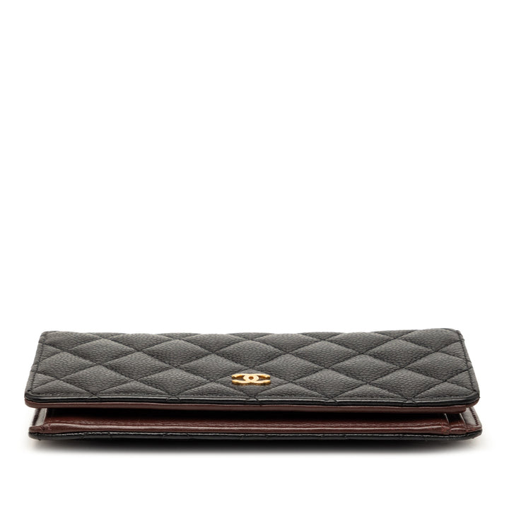 Chanel Matelassé Caviar CC L Yen Portefeuille
