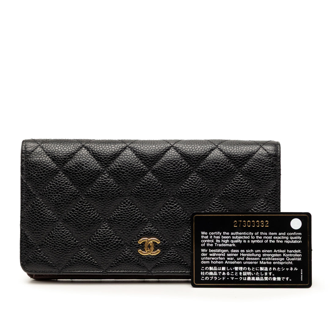 Chanel Matelassé Caviar CC L Yen Portefeuille