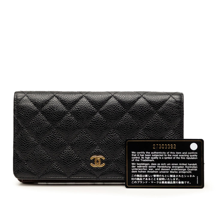 Chanel Matelassé Caviar CC L Yen Portefeuille