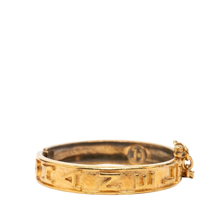 Chanel plaqué Logo Bangle Bracelet