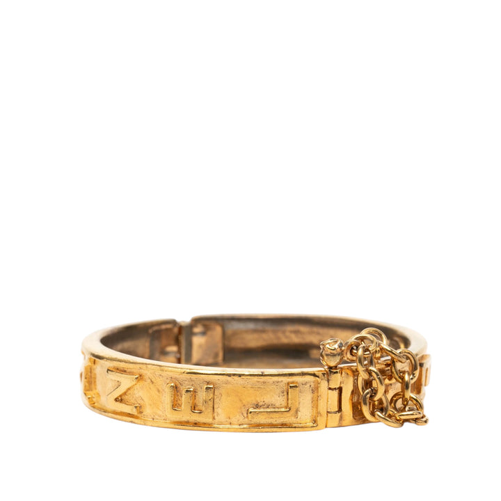 Chanel plaqué Logo Bangle Bracelet