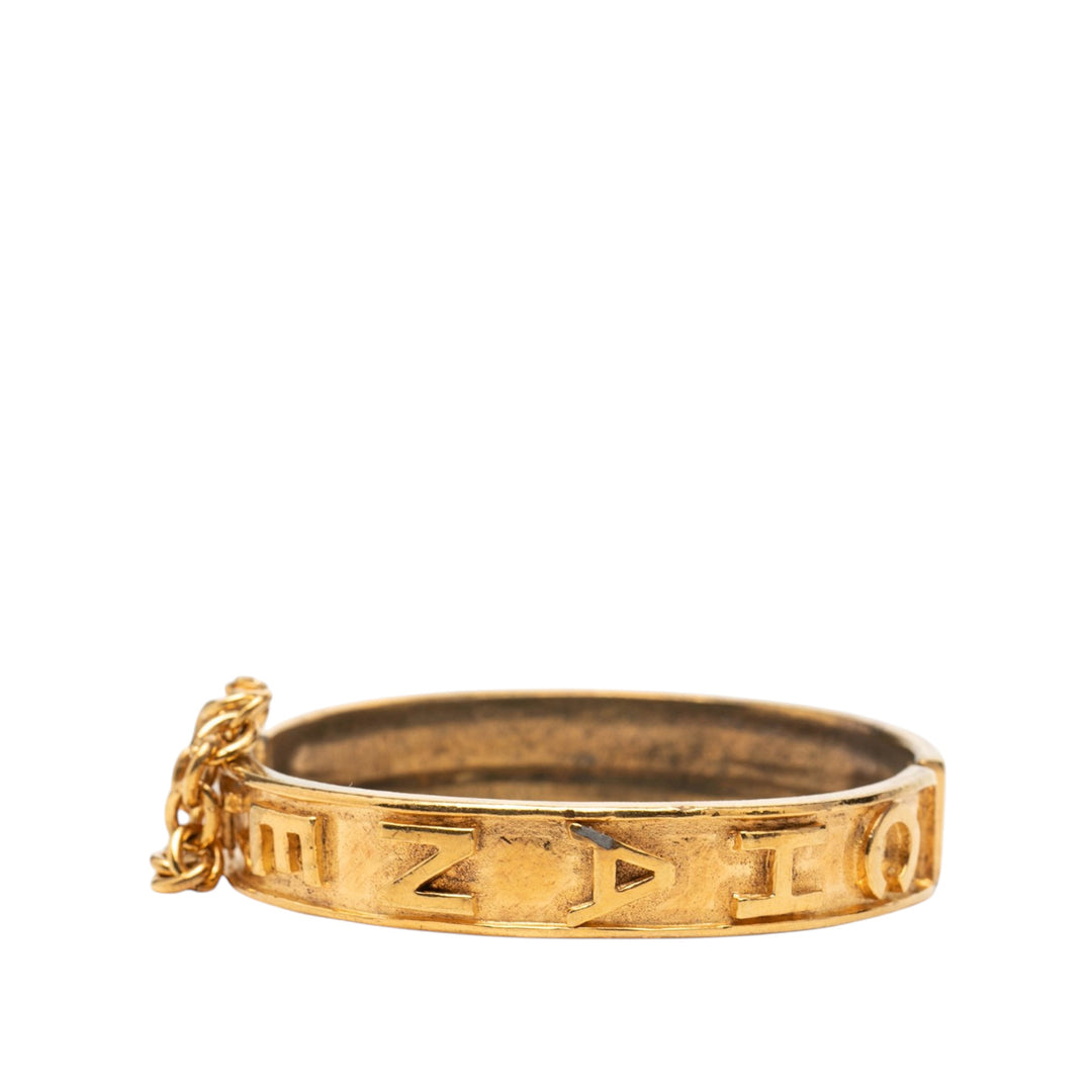 Chanel plaqué Logo Bangle Bracelet
