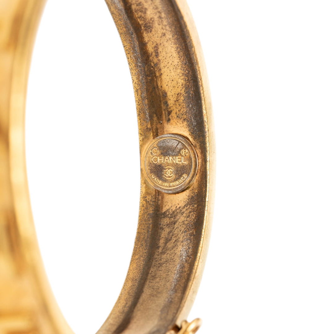 Chanel plaqué Logo Bangle Bracelet