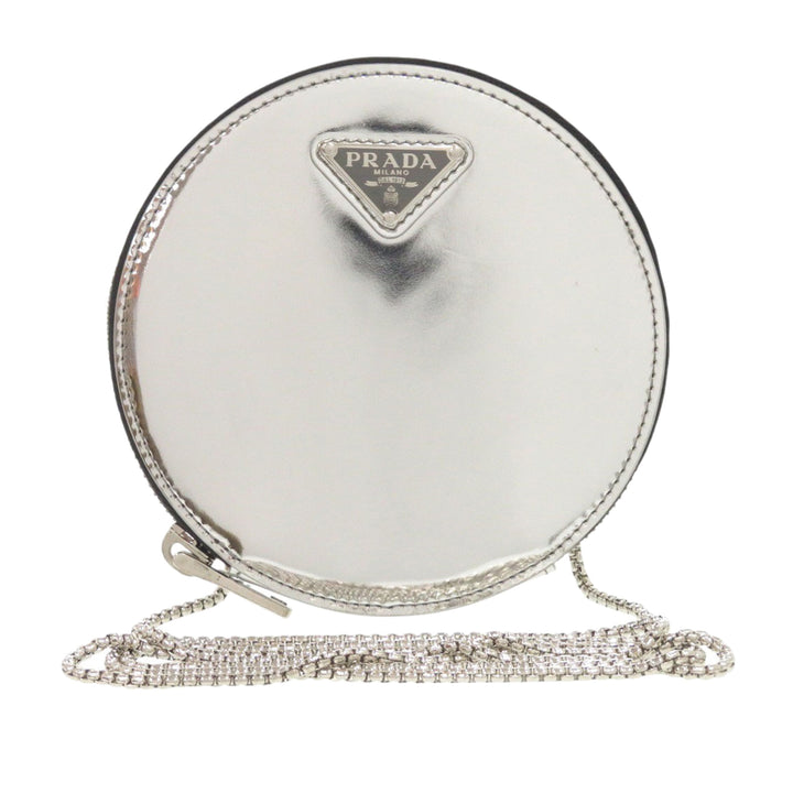 Prada Spazzolato Rond Chain Coin Sac porté croisé