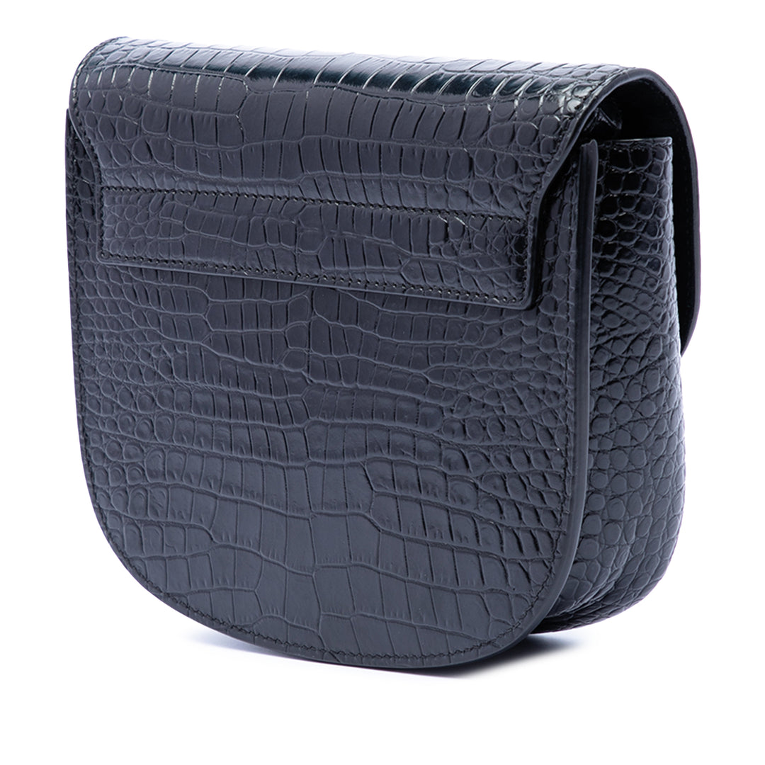 Saint Laurent Small Croc embossé Monogram Kaia Sac porté croisé