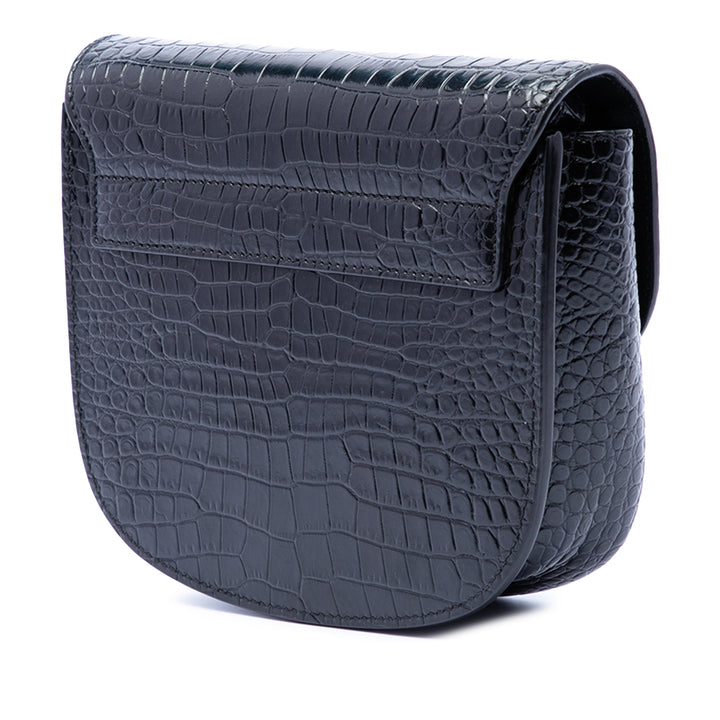 Saint Laurent Small Croc embossé Monogram Kaia Sac porté croisé