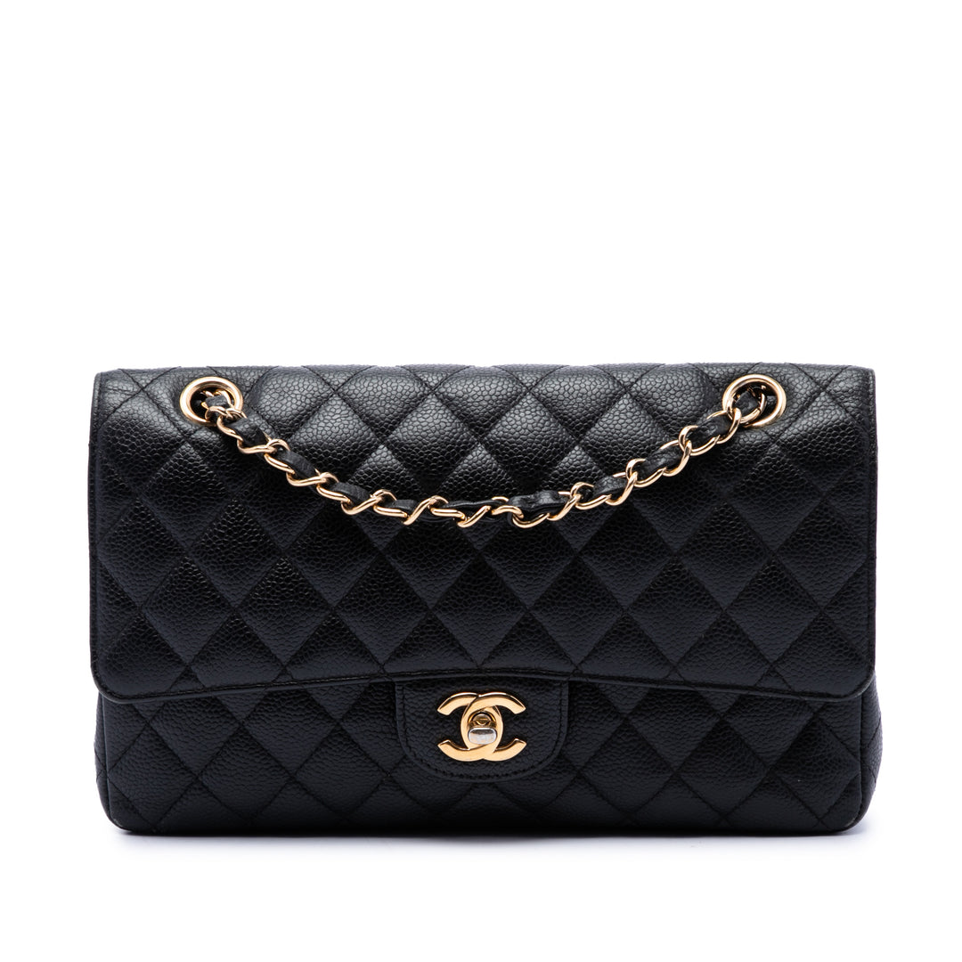 Chanel Classic Double rabat Moyen Cuir caviar Noir – vue principale – GABY PARIS