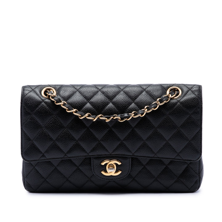 Chanel Classic Double rabat Moyen Cuir caviar Noir – vue principale – GABY PARIS