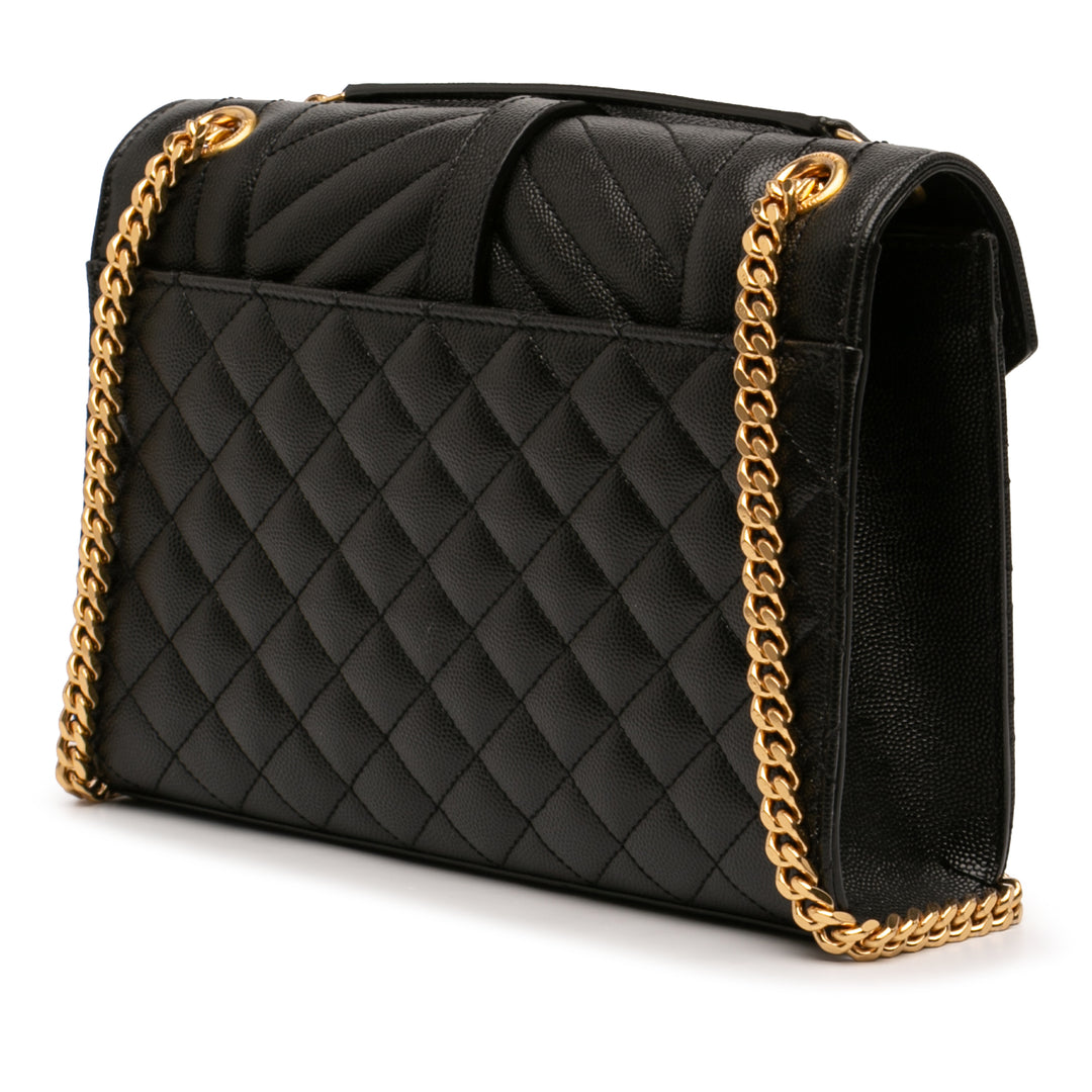 Saint Laurent Medium Grain De Poudre Triquilt Monogram Sac enveloppe