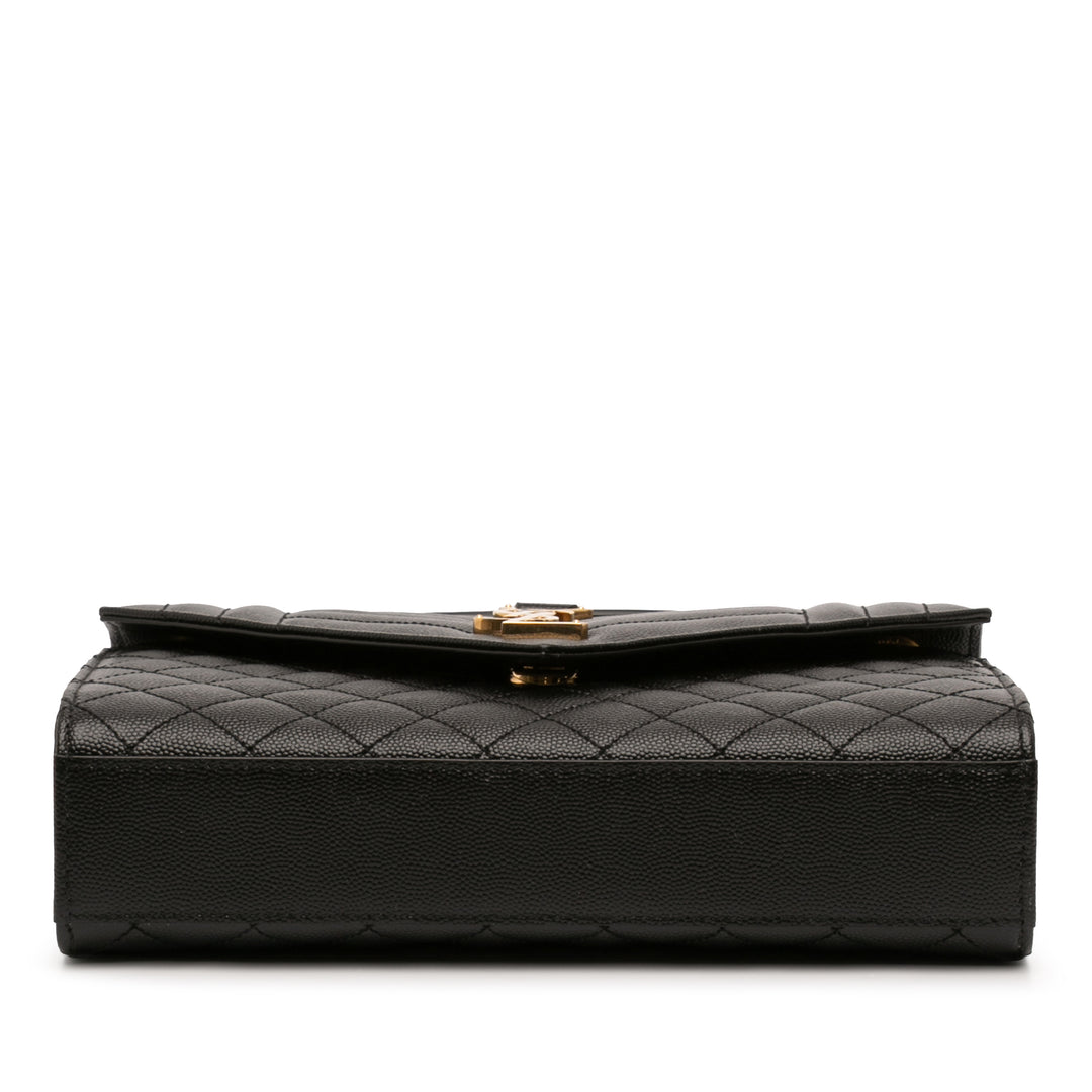 Saint Laurent Medium Grain De Poudre Triquilt Monogram Sac enveloppe