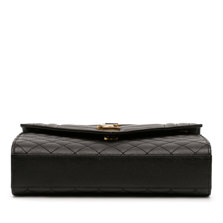 Saint Laurent Medium Grain De Poudre Triquilt Monogram Sac enveloppe