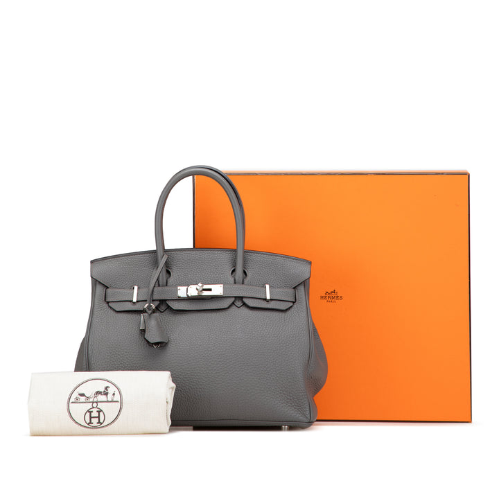Hermès Togo Birkin Retourne 30 Gris