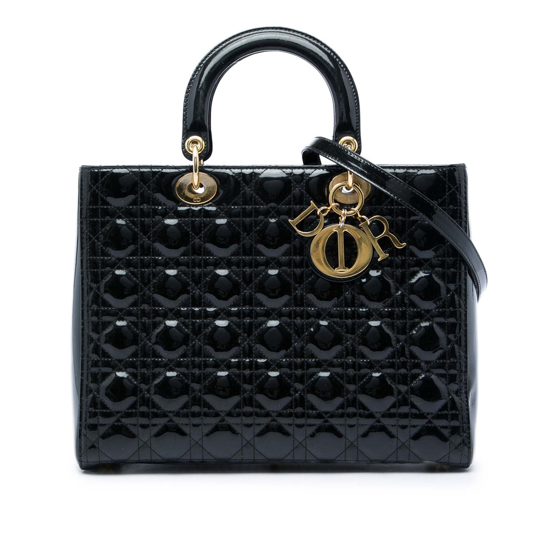 Dior Lady Dior Cannage Grand Noir – vue principale – GABY PARIS