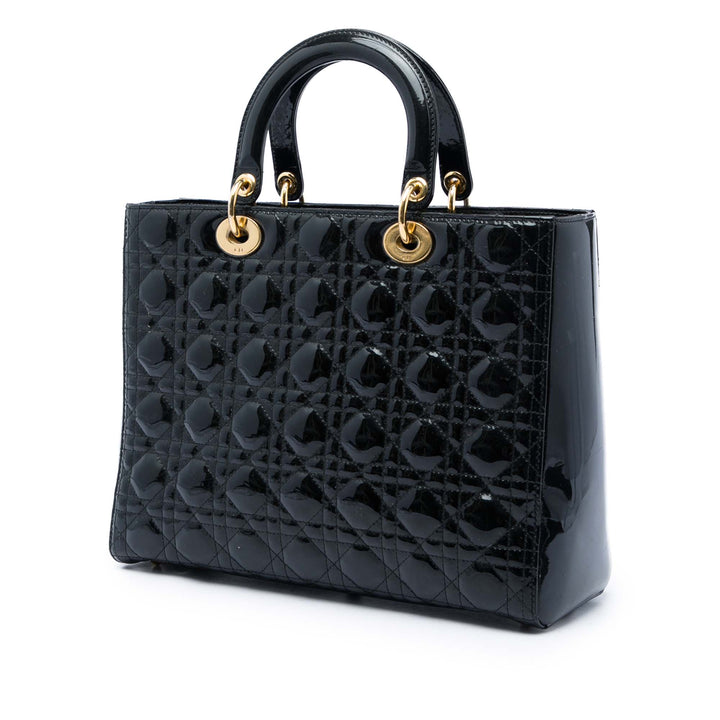 Dior Lady Dior Cannage Grand Noir – vue 2 – GABY PARIS