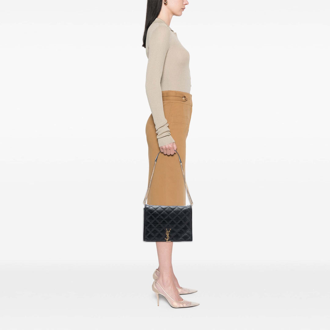 Saint Laurent Small Matelassé Cuir d’agneau Becky Chain Sac bandoulière