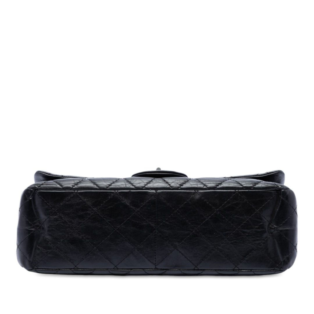 Chanel Matelassé vieilli Reissue 2.55 Double rabat 227 Cuir de veau Noir