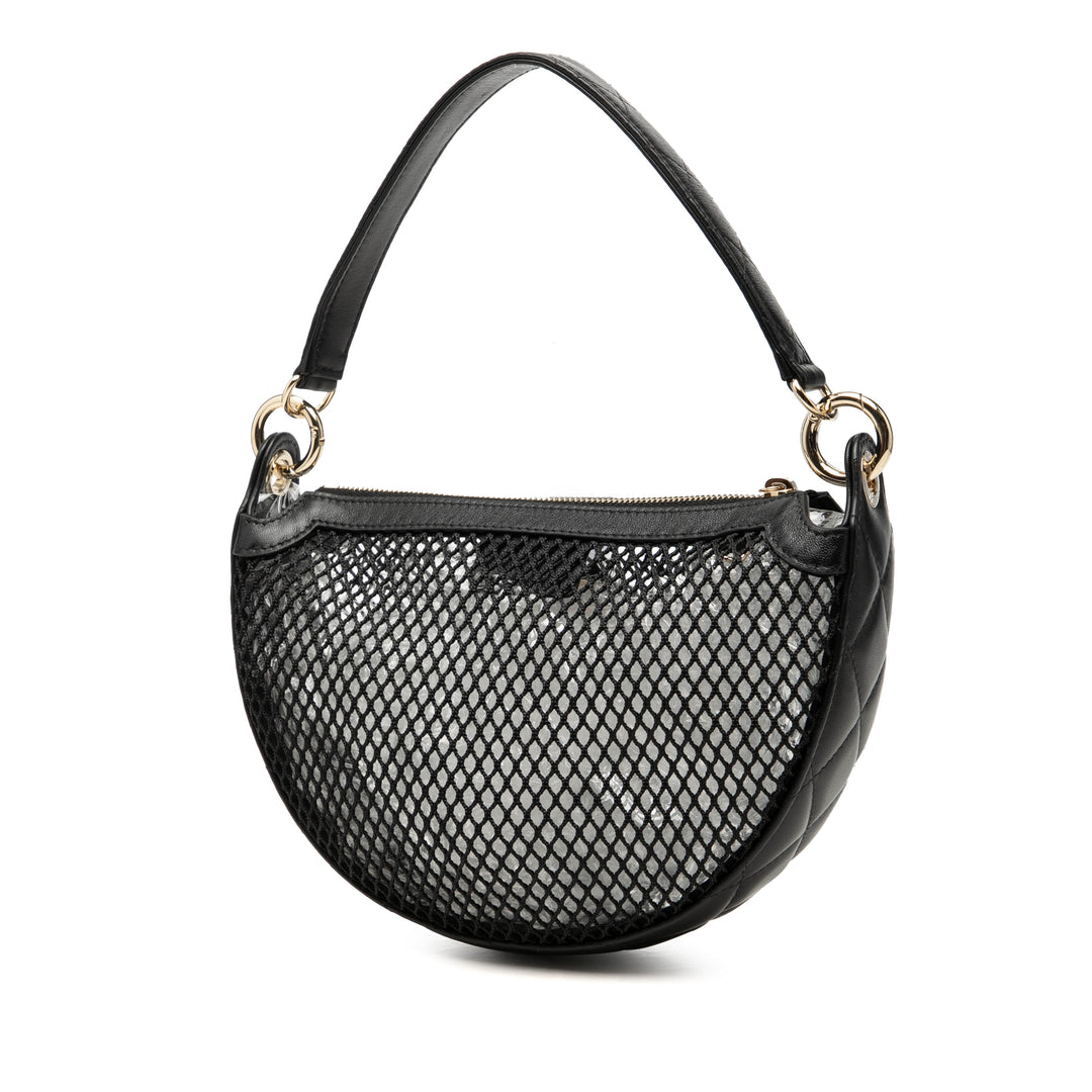 Chanel CC Mesh et Matelassé brillant Cuir d’agneau Chain Hobo