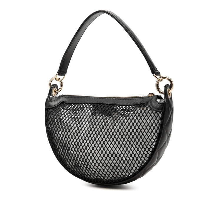 Chanel CC Mesh et Matelassé brillant Cuir d’agneau Chain Hobo