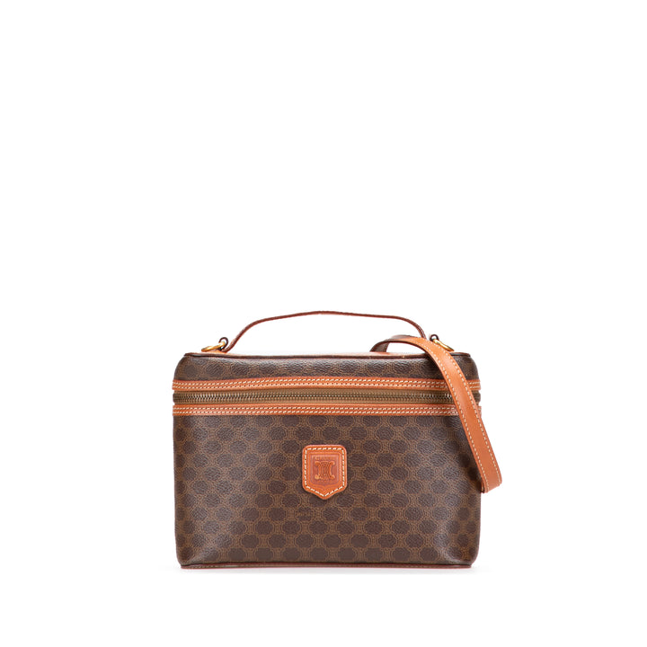 Macadam Coated Canvas Vanity Bag Brown - Gaby Paris