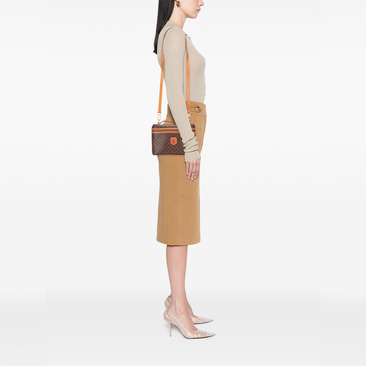 Macadam Coated Canvas Vanity Bag Brown - Gaby Paris