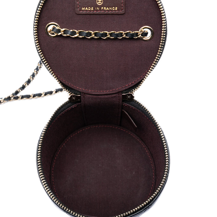 Chanel Matelassé Cuir d’agneau Chain et Charm Vanity