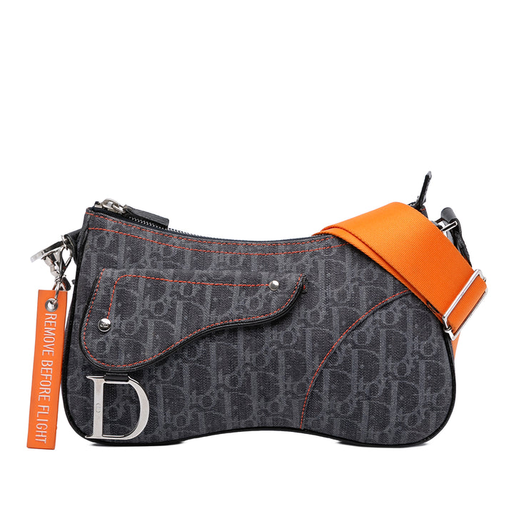 Dior Oblique Jean Flight Double Saddle Sac porté croisé
