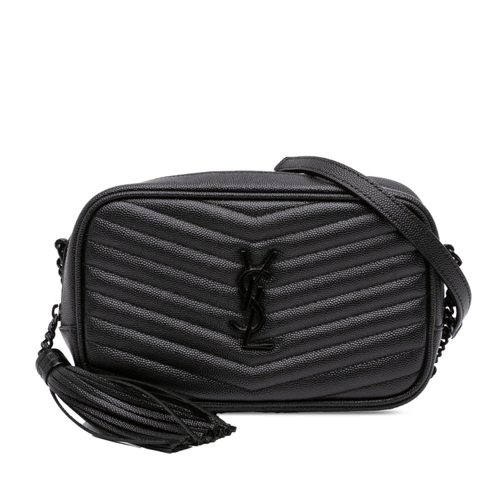 Saint Laurent Grain de Poudre Monochrome Lou Sac caméra Mini Monogram Noir