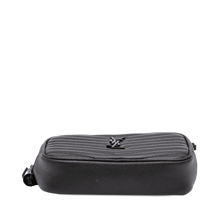 Saint Laurent Grain de Poudre Monochrome Lou Sac caméra Mini Monogram Noir