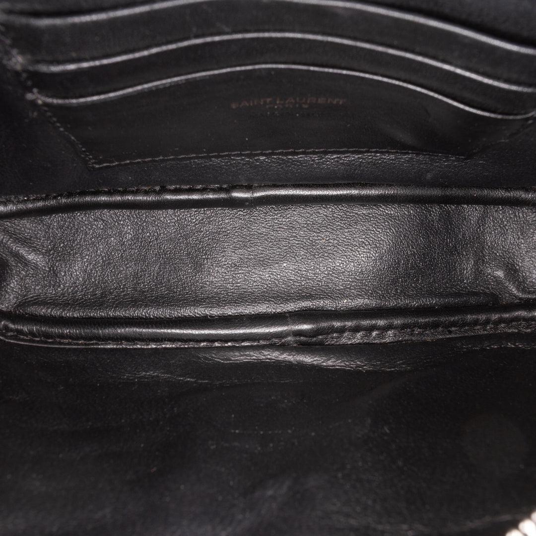 Saint Laurent Grain de Poudre Monochrome Lou Sac caméra Mini Monogram Noir