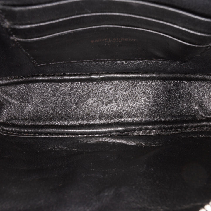 Saint Laurent Grain de Poudre Monochrome Lou Sac caméra Mini Monogram Noir