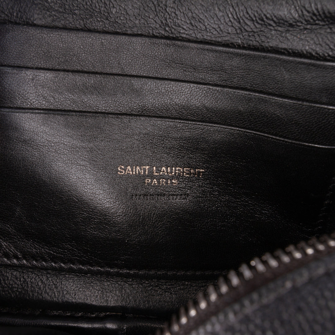 Saint Laurent Grain de Poudre Monochrome Lou Sac caméra Mini Monogram Noir