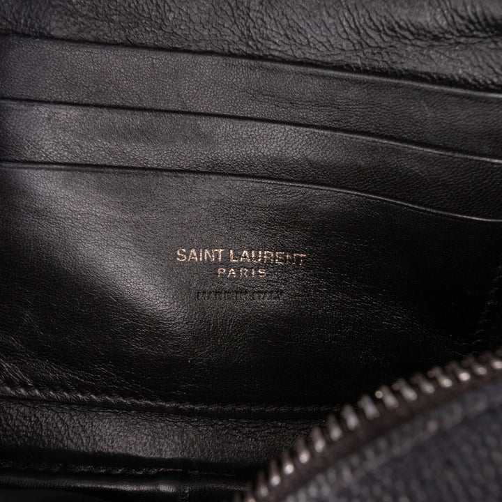 Saint Laurent Grain de Poudre Monochrome Lou Sac caméra Mini Monogram Noir