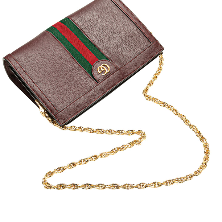 Small Calfskin Ophidia Chain Crossbody Red - Gaby Paris
