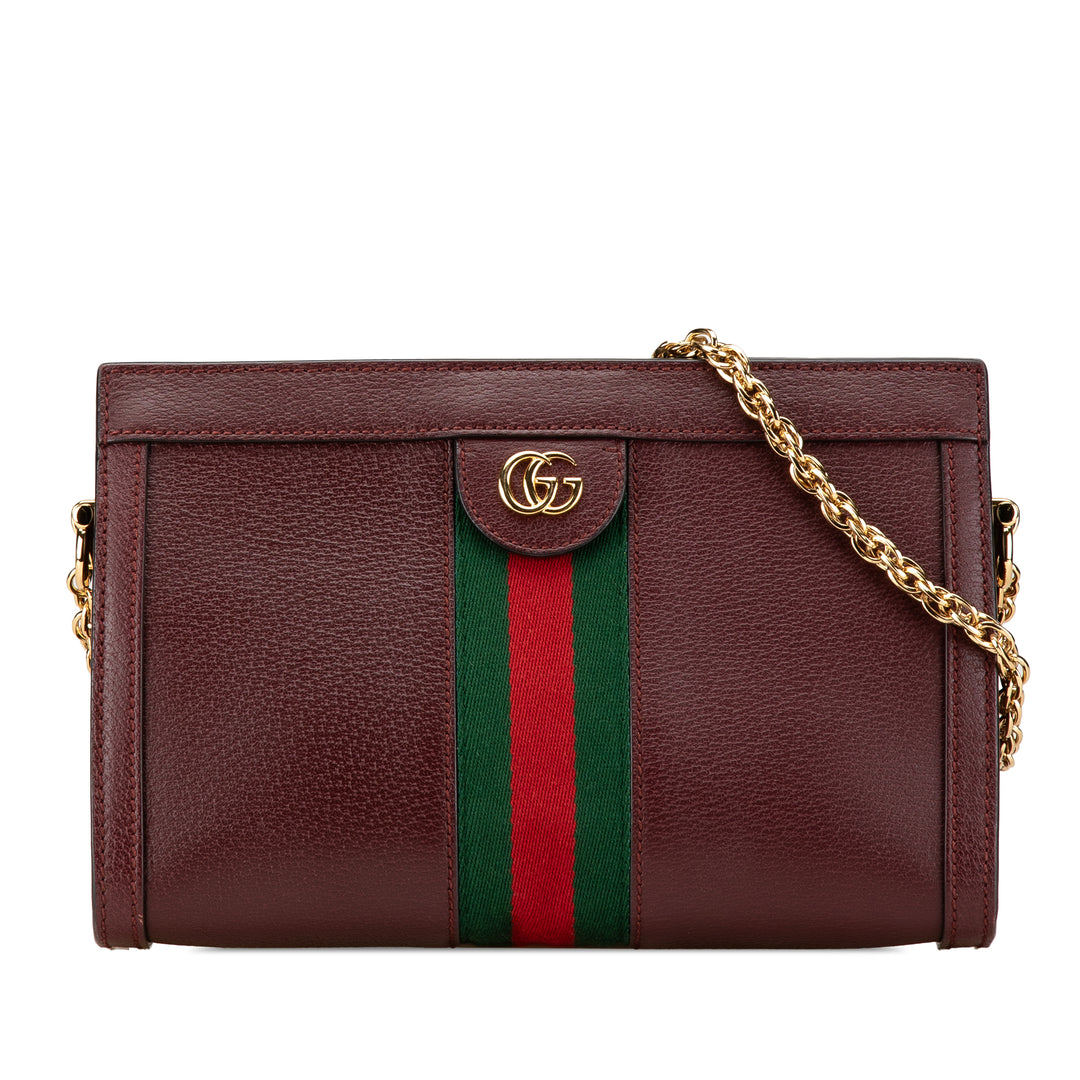 Small Calfskin Ophidia Chain Crossbody Red - Gaby Paris