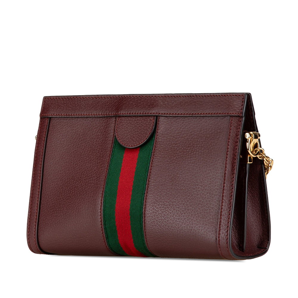 Small Calfskin Ophidia Chain Crossbody Red - Gaby Paris