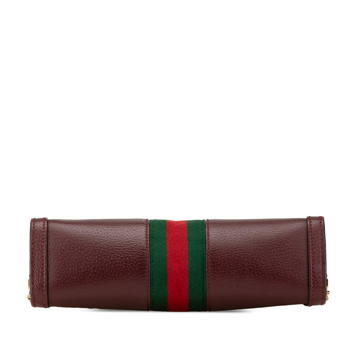Small Calfskin Ophidia Chain Crossbody Red - Gaby Paris