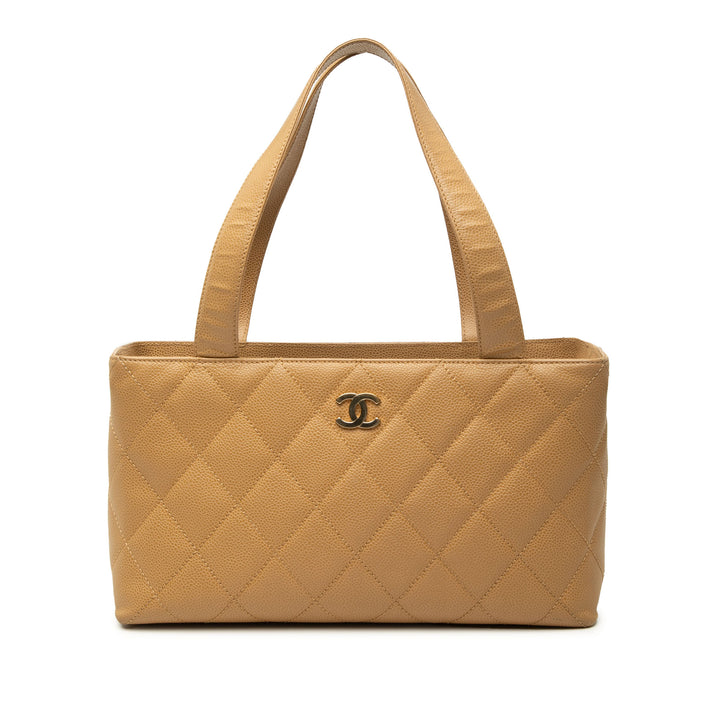 CC Matelassé Cabas Cuir caviar Beige