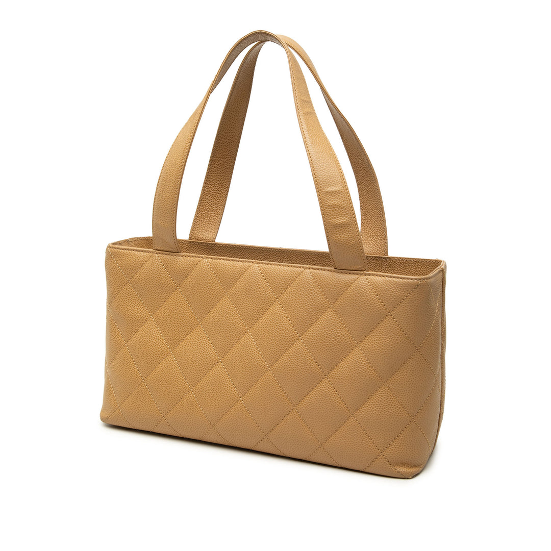 CC Matelassé Cabas Cuir caviar Beige