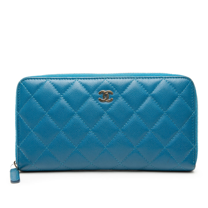 Chanel CC Matelassé Caviar Portefeuille long zippé