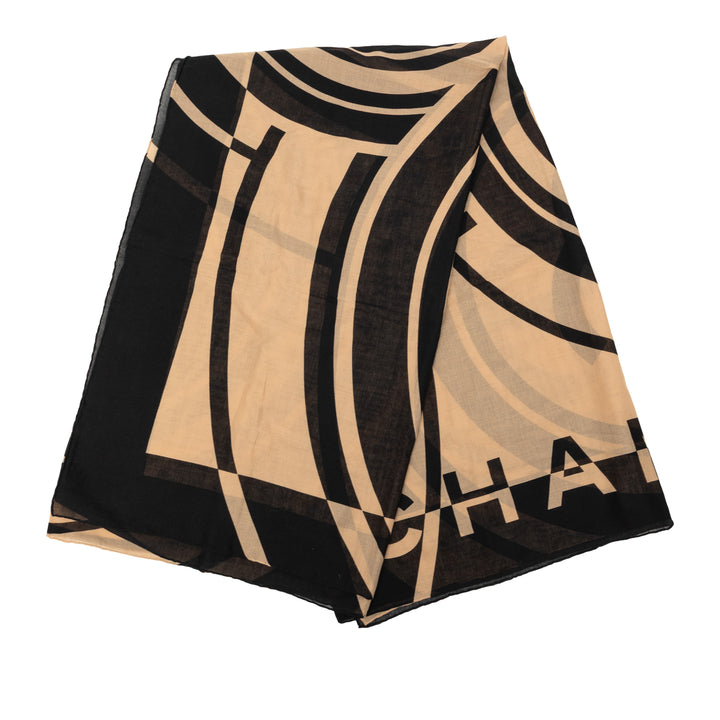 Chanel CC Cotton Geometric Print Shawl