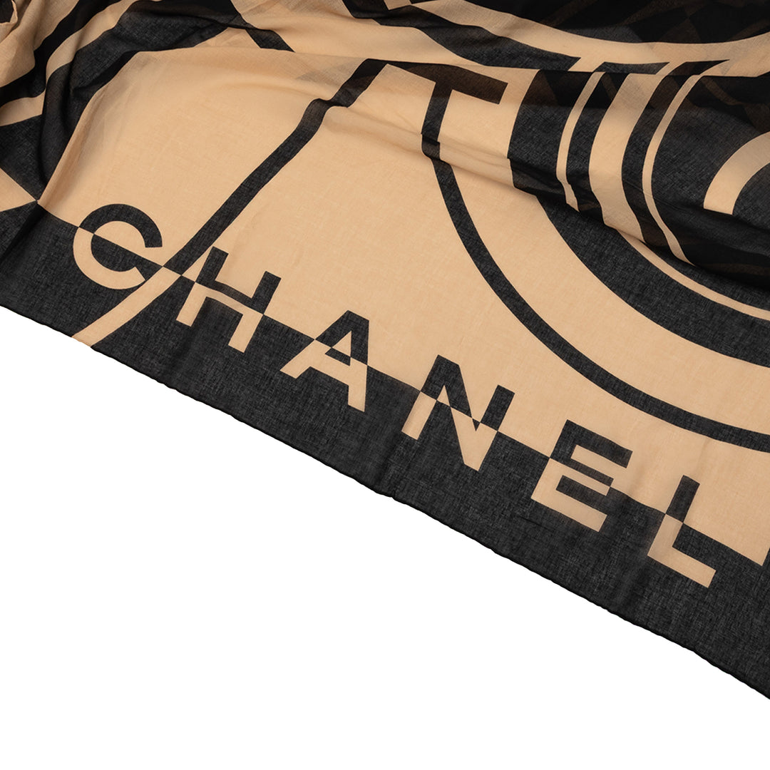 Chanel CC Cotton Geometric Print Shawl