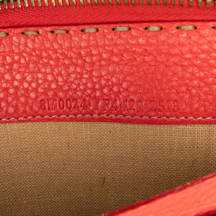 Leather Selleria Zip Around Long Wallet Red - Gaby Paris
