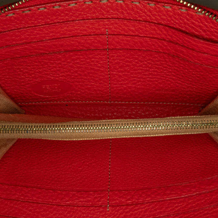 Leather Selleria Zip Around Long Wallet Red - Gaby Paris