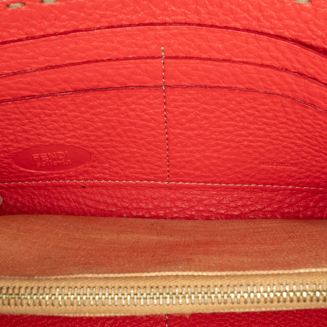 Leather Selleria Zip Around Long Wallet Red - Gaby Paris