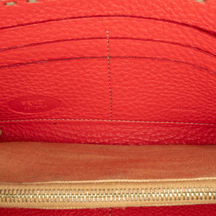 Leather Selleria Zip Around Long Wallet Red - Gaby Paris