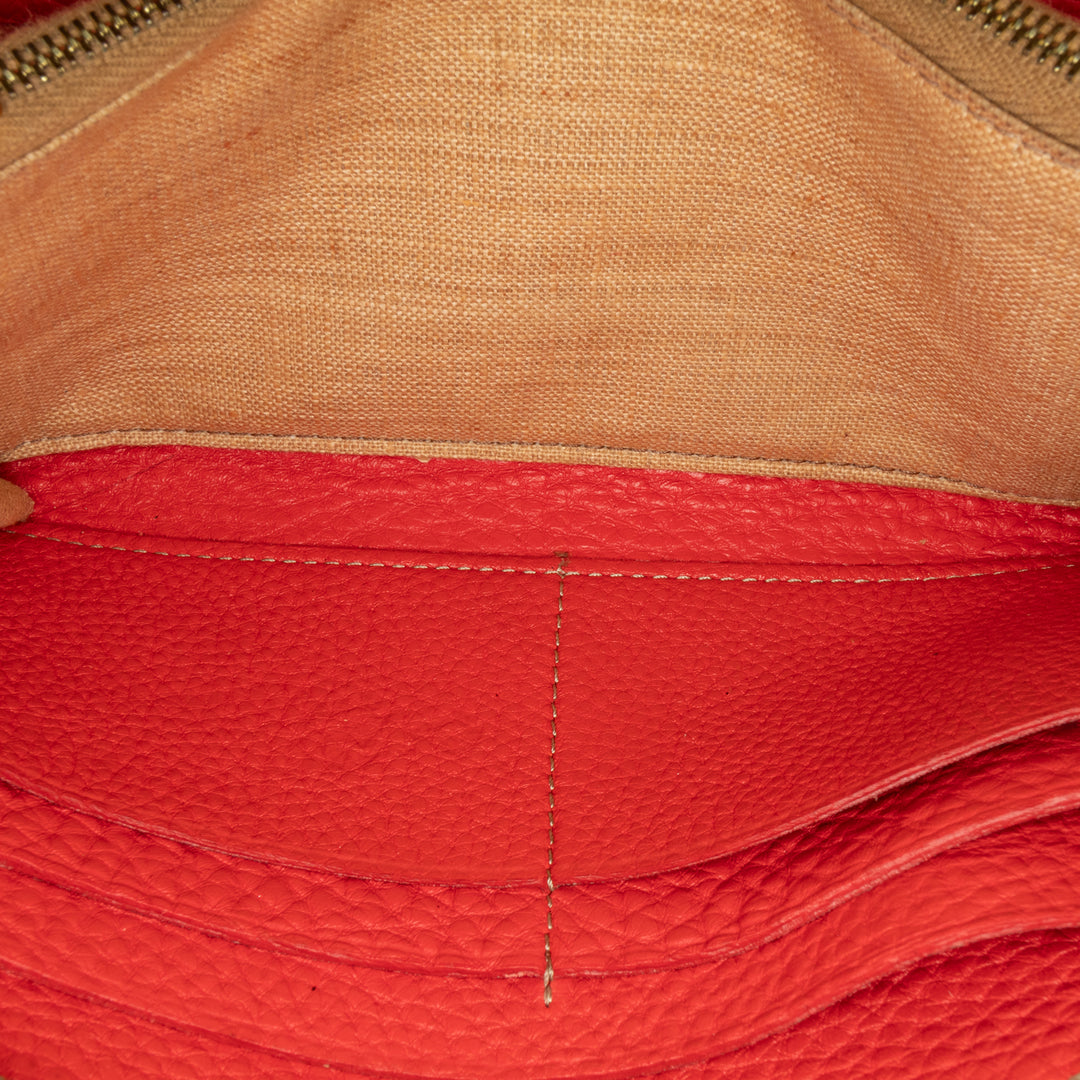 Leather Selleria Zip Around Long Wallet Red - Gaby Paris