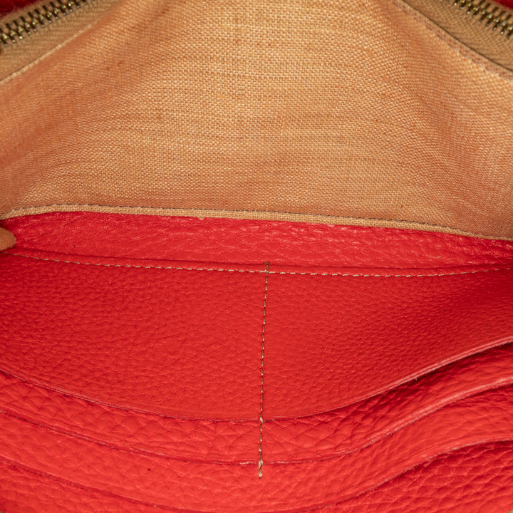 Leather Selleria Zip Around Long Wallet Red - Gaby Paris
